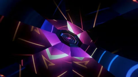 3d render futuristic warp tunnel with endless possibilities. Endless loop Vidéo 273632316