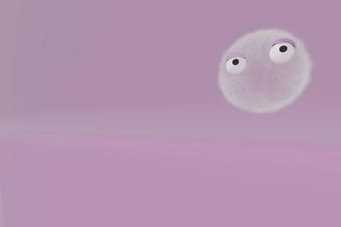 3d render of fuzzy, pink and plush face Stock Illustration