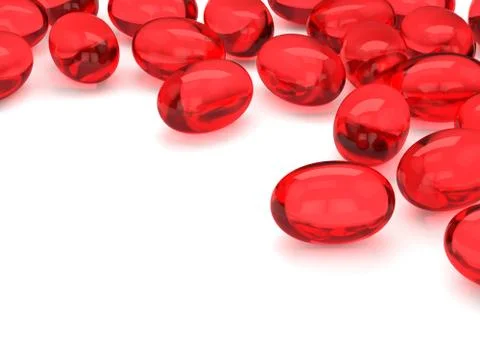 3d render of gel capsules over white Stock Illustration