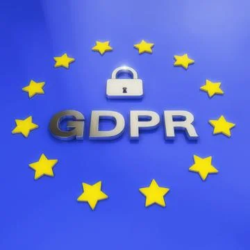 3d render - General Data Protection Regulation (GDPR) - European Union (EU) Stock Illustration