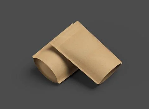 3D render for a generic, paper doy-pack with zipper on a dark background Stock Illustration