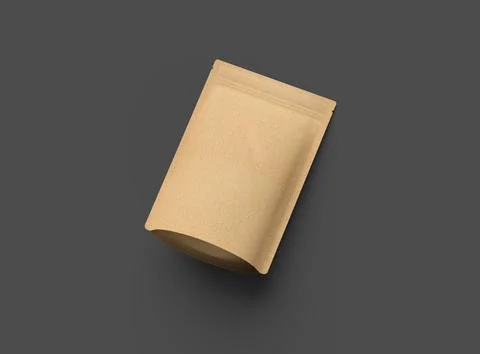 3D render for a generic, paper doy-pack with zipper on a dark background Stock Illustration