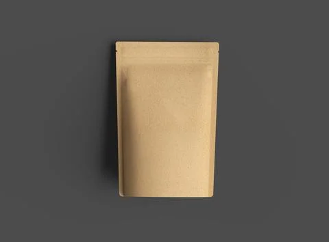3D render for a generic, paper doy-pack with zipper on a dark background Stock Illustration