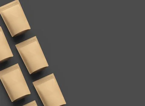 3D render for a generic, paper doy-pack with zipper on a dark background Stock Illustration