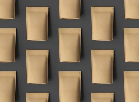 3D render for a generic, paper doy-pack with zipper on a dark background Stock Illustration