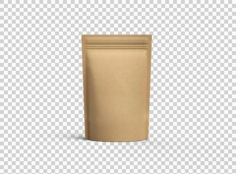 3D render of a generic paper doy-pack with zipper on a transparent background Stock Illustration
