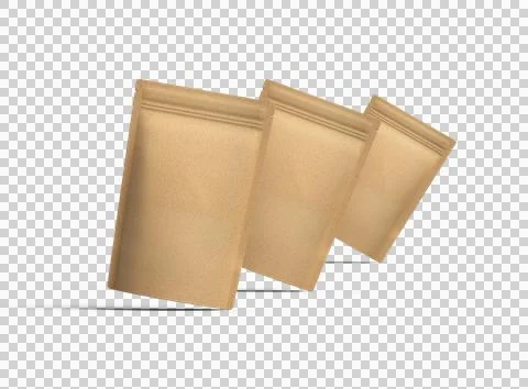 3D render of a generic paper doy-pack with zipper on a transparent background Stock Illustration