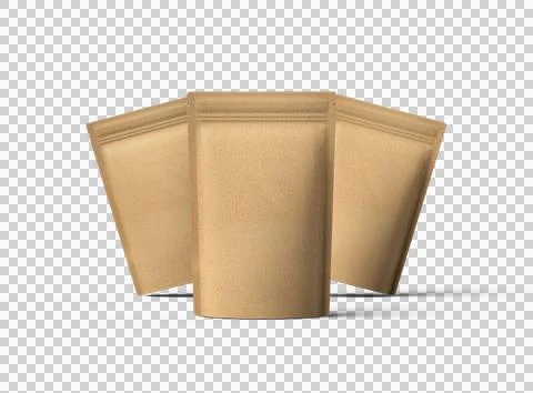 3D render of a generic paper doy-pack with zipper on a transparent background Stock Illustration