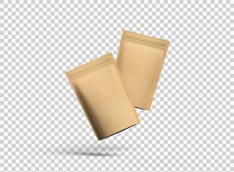 3D render of a generic paper doy-pack with zipper on a transparent background Stock Illustration