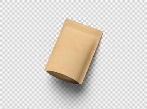 3D render of a generic paper doy-pack with zipper on a transparent background Stock Illustration