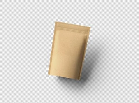 3D render of a generic paper doy-pack with zipper on a transparent background Stock Illustration