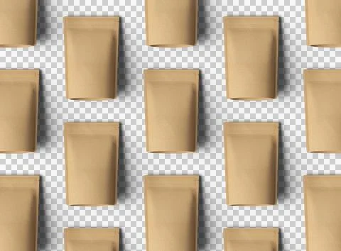 3D render of a generic paper doy-pack with zipper on a transparent background Stock Illustration