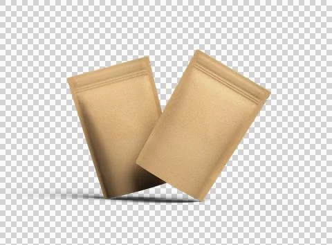 3D render of a generic paper doy-pack with zipper on a transparent background Stock Illustration