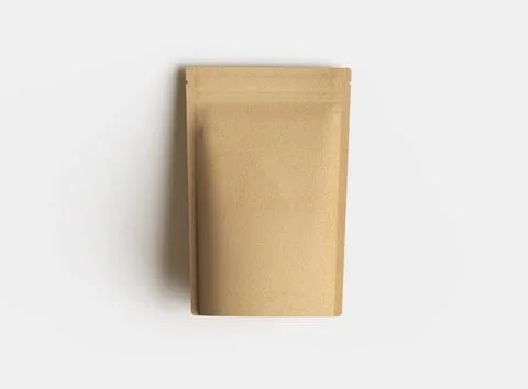 3D render for a generic, paper doy-pack with zipper on a light background Stock Illustration