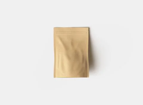 3D render of a generic paper doypack with zipper on a light background Stock Illustration