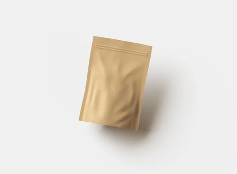 3D render of a generic paper doypack with zipper on a light background Stock Illustration