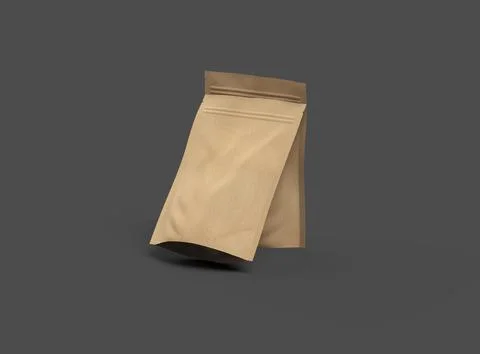 3D render of a generic paper doypack with zipper on a dark background Stock Illustration
