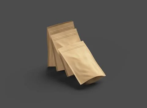 3D render of a generic paper doypack with zipper on a dark background Stock Illustration