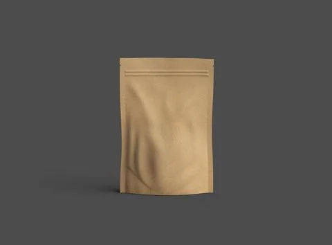 3D render of a generic paper doypack with zipper on a dark background Stock Illustration