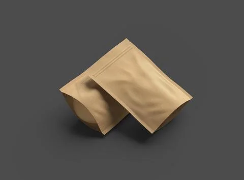 3D render of a generic paper doypack with zipper on a dark background Stock Illustration