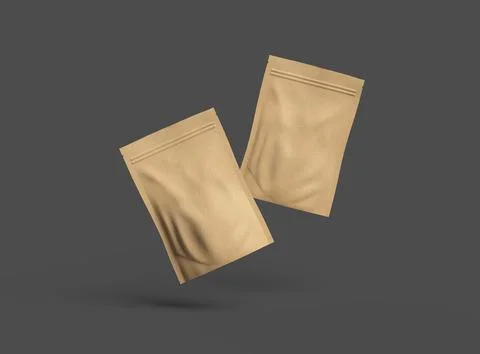 3D render of a generic paper doypack with zipper on a dark background Stock Illustration