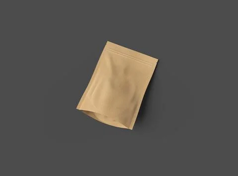3D render of a generic paper doypack with zipper on a dark background Stock Illustration