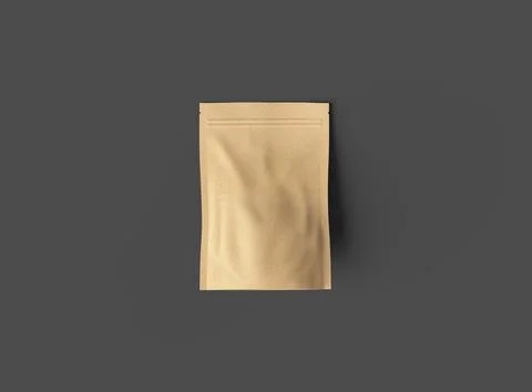 3D render of a generic paper doypack with zipper on a dark background Stock Illustration