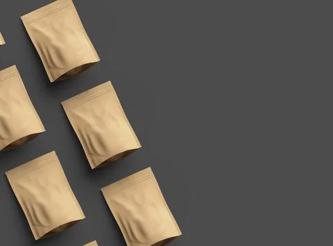 3D render of a generic paper doypack with zipper on a dark background Stock Illustration