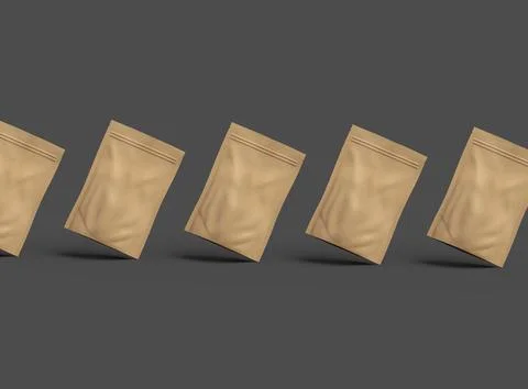 3D render of a generic paper doypack with zipper on a dark background Stock Illustration