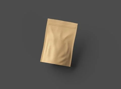 3D render of a generic paper doypack with zipper on a dark background Stock Illustration