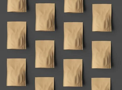 3D render of a generic paper doypack with zipper on a dark background Stock Illustration