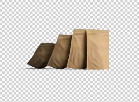 3D render of a generic paper doypack with zipper on a transparent background Stock Illustration