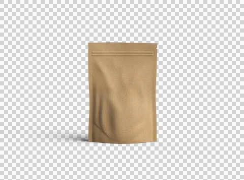 3D render of a generic paper doypack with zipper on a transparent background Stock Illustration