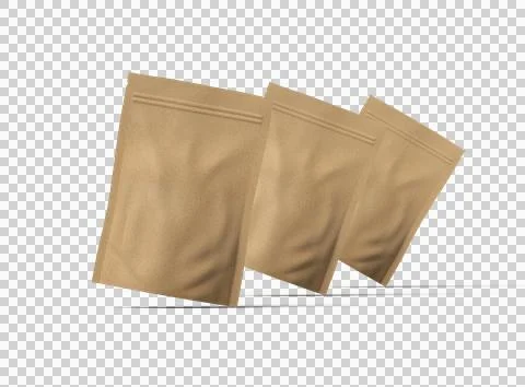 3D render of a generic paper doypack with zipper on a transparent background Stock Illustration