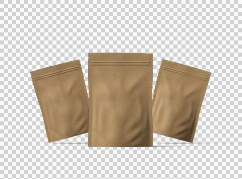 3D render of a generic paper doypack with zipper on a transparent background Stock Illustration