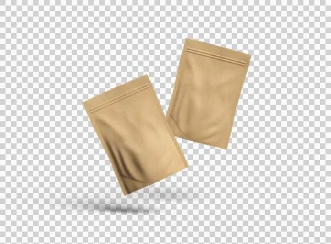 3D render of a generic paper doypack with zipper on a transparent background Stock Illustration