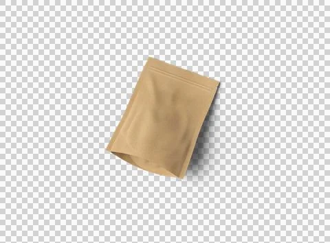 3D render of a generic paper doypack with zipper on a transparent background Stock Illustration