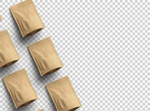 3D render of a generic paper doypack with zipper on a transparent background Stock Illustration