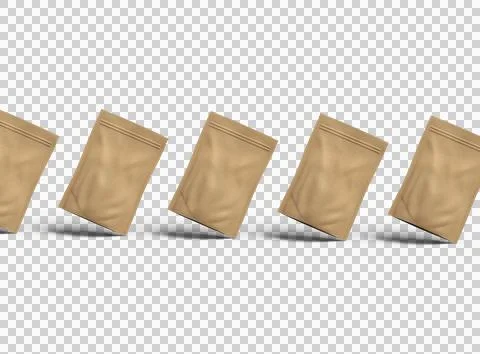 3D render of a generic paper doypack with zipper on a transparent background Stock Illustration
