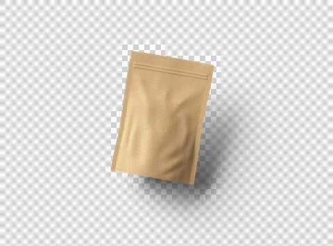 3D render of a generic paper doypack with zipper on a transparent background Stock Illustration