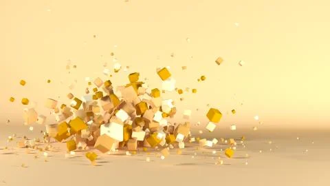 3D Render of Geometric Fountain Shape Background Illustrazione stock