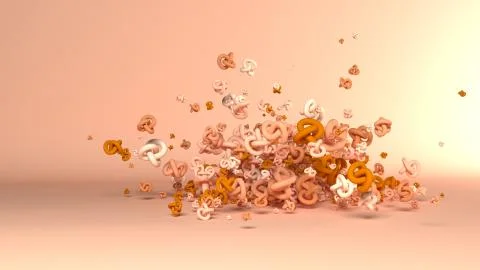 3D Render of Geometric Fountain Shape Background Stock Illustration