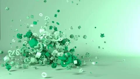 3D Render of Geometric Fountain Shape Background Stock Illustration