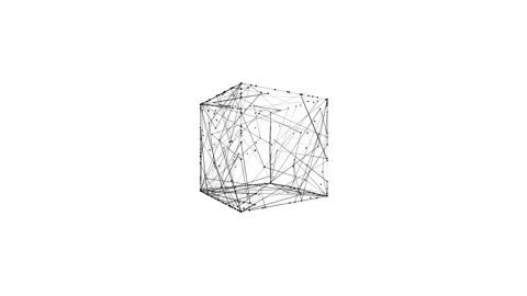 3D render of geometric loop animation of cube on white background Stock Footage 281859418