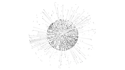 3D render of geometric loop animation of sphere with beams on white background Stock Footage 282215380