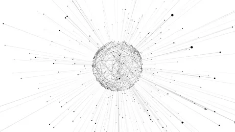 3D render of geometric loop animation of sphere with beams on white background Stock Footage 282438233