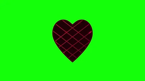 3D render of geometric romantic symbol on green screen background for overlay Stock Footage 336180042