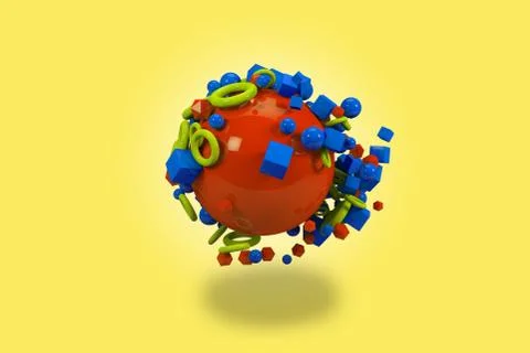 3D render of geometric shapes Stock Photos