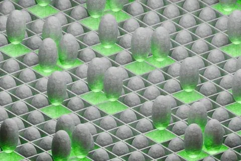 3d render of geometry shapes loop on block background Stock Illustration