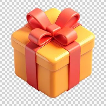 3d render gift box with red ribbon present package Stock Illustration